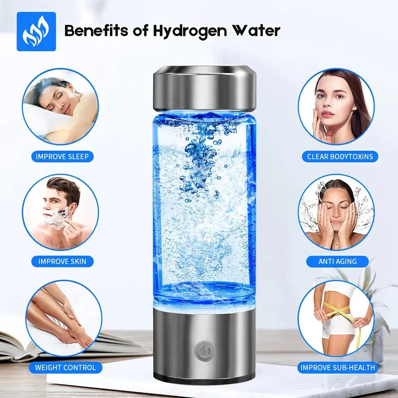NNETM Portable Hydrogen Water Bottle Ionizer - Rechargeable Water Glass Cup-2